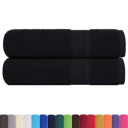 Walplus Hand Towels 2 Pcs Black 50X100 Cm 360 Gsm 100% Cotton - thumbnail 2