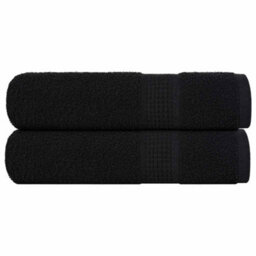 Walplus Hand Towels 2 Pcs Black 50X100 Cm 360 Gsm 100% Cotton