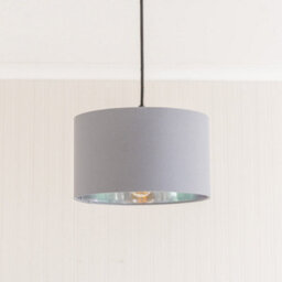 Valuelights Reni Grey & Silver Inner Drum Ceiling Lamp Shade (D)25Cm