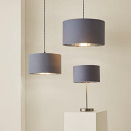 Valuelights Reni Grey & Silver Inner Drum Ceiling Lamp Shade (D)25Cm - thumbnail 6