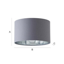 Valuelights Reni Grey & Silver Inner Drum Ceiling Lamp Shade (D)25Cm - thumbnail 8
