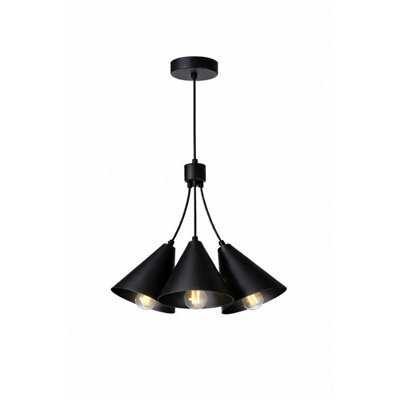 Luminosa Lighting Luminosa Sora Cluster Pendant Ceiling Light Black 3X E27 - image 1