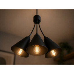 Luminosa Lighting Luminosa Sora Cluster Pendant Ceiling Light Black 3X E27 - thumbnail 3