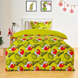 Ohs Xmas Grinch Bedding Set Novelty Duvet Cover With Pillowcase - Single - thumbnail 2