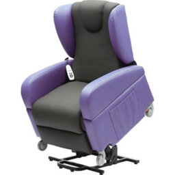 Loops Comfortable Dual Motor Rise And Recline Lounge Chair In Black And Purple For Easy Mobility - thumbnail 3