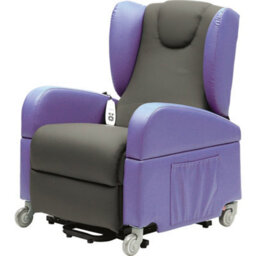Loops Comfortable Dual Motor Rise And Recline Lounge Chair In Black And Purple For Easy Mobility