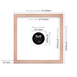 "6X6"" Bronze Picture Frame - 6X6"" Square Frame With 2X2"" Mount For 6X6""/2X2"" Pictures Art Deco Style Room Decor, 1 Pack" - thumbnail 2