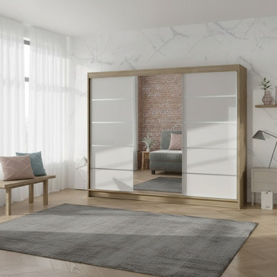 Derby Vi Modern High Capacity Wardrobe For Everyday Clothing Storage Sonoma White - image 1