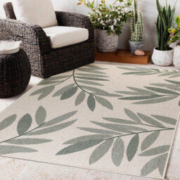 The Rugs Duo Weave Collection Outdoor Rugs In Trailing Leaves Design - thumbnail 4