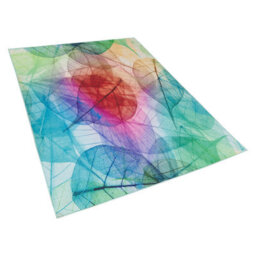 Beliani Leaf Loom Multicolour Watercolour Leaf Print Low Pile Rug 140 X 200 Cm - thumbnail 3