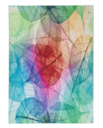Beliani Leaf Loom Multicolour Watercolour Leaf Print Low Pile Rug 140 X 200 Cm - thumbnail 1