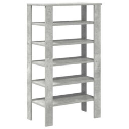 Berkfield Elegant Shoe Rack Concrete Oak 61X32X105 Cm Engineered Wood - thumbnail 6