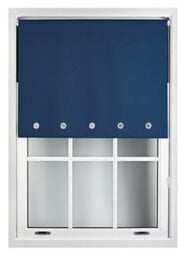 Furnished Thermal Blackout Roller Blinds With Round Eyelets & Metal Fittings - Navy Blue (W)75Cm (L)165Cm - thumbnail 2