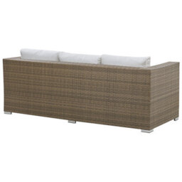 Beliani Garden Lounge Set With Table And Ottoman 5 Seater Belluno Pe Rattan White - thumbnail 8