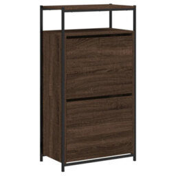 Walplus Shoe Cabinet Brown Oak 60X34X112 Engineered Wood - thumbnail 4