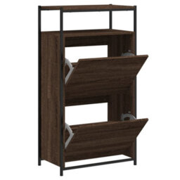 Walplus Shoe Cabinet Brown Oak 60X34X112 Engineered Wood - thumbnail 2