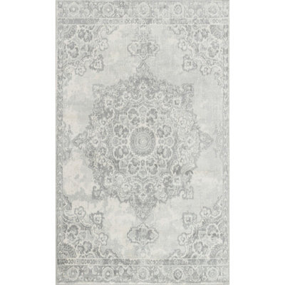 Livabliss Monaco-Vintage Grey Ivory Traditional Boho Living Dining Bedroom Rug 80 X 150 Cm Easy Care, Non Shedding - image 1