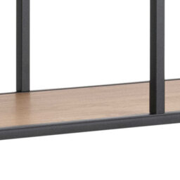 Wyld Haus El Paso Asymmetrical Black Bookcase With 5 Wild Oak Effect Shelves - thumbnail 7