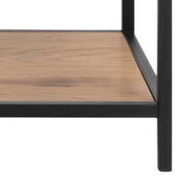 Wyld Haus El Paso Asymmetrical Black Bookcase With 5 Wild Oak Effect Shelves - thumbnail 6