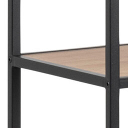 Wyld Haus El Paso Asymmetrical Black Bookcase With 5 Wild Oak Effect Shelves - thumbnail 5
