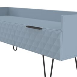 Anzio Matt Denim Blue Media Unit With 2 Drawers, (H)50.1Cm X (W)128.2Cm X (D)39.4Cm - thumbnail 6
