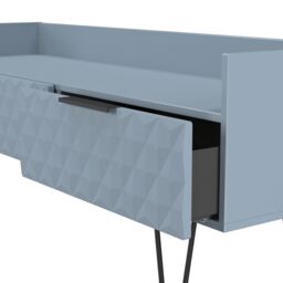 Anzio Matt Denim Blue Media Unit With 2 Drawers, (H)50.1Cm X (W)128.2Cm X (D)39.4Cm - thumbnail 3