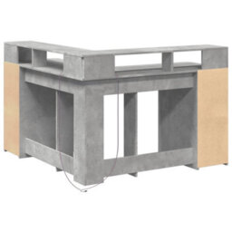 Walplus Desk With Led Lights Concrete Grey 130X130X91 Cm Engineered Wood - thumbnail 8