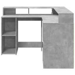 Walplus Desk With Led Lights Concrete Grey 130X130X91 Cm Engineered Wood - thumbnail 6