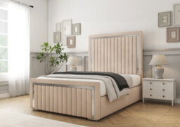 Comfort Beds Boston Chrome Sand Naples Bed Frame - thumbnail 1