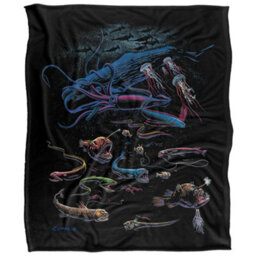 Royce Mcclure Way Down Deep Silky Fish Supersoft Blanket Multicoloured (152Cm X 127Cm) - thumbnail 1