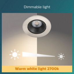 Philips Led Abrosa Nickel Recessed Spotlight Warm White Ip44 - thumbnail 4