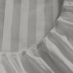 Ameha Stripe Fitted Sheet 40 Cm Deep Pocket- Hypoallergenic Easy Care Silver Bed Sheets Uk Double Bedsheet(137X190Cm) - thumbnail 8
