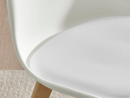 Furniturebox Set Of 2 Dining Chairs - Stockholm Scandi Dining Chairs - White Plastic Wood Leg Dining Chairs - Kitchen Dining Room Chairs - thumbnail 6