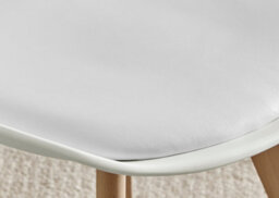 Furniturebox Set Of 2 Dining Chairs - Stockholm Scandi Dining Chairs - White Plastic Wood Leg Dining Chairs - Kitchen Dining Room Chairs - thumbnail 7
