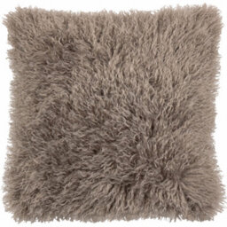 furn. Furn Rowan Faux Fur Polyester Filled Cushion, Mocha - thumbnail 1