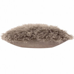 furn. Furn Rowan Faux Fur Polyester Filled Cushion, Mocha - thumbnail 3