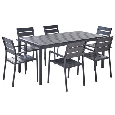 Beliani Garden Dining Set 6 Seater Vernio Black - image 1