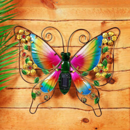 Solar-Powered Butterfly Wall Light With 14 Leds, Decorative Ornament For Fences Or Sheds - thumbnail 6