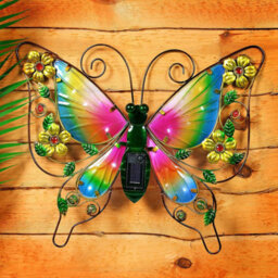 Solar-Powered Butterfly Wall Light With 14 Leds, Decorative Ornament For Fences Or Sheds - thumbnail 5