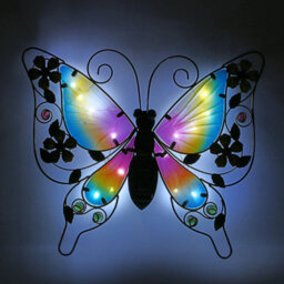 Solar-Powered Butterfly Wall Light With 14 Leds, Decorative Ornament For Fences Or Sheds - thumbnail 2