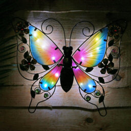 Solar-Powered Butterfly Wall Light With 14 Leds, Decorative Ornament For Fences Or Sheds - thumbnail 3