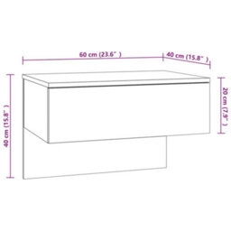 Berkfield Compact Wall-Mounted Bedside Cabinets 2 Pcs Sonoma Oak - thumbnail 9