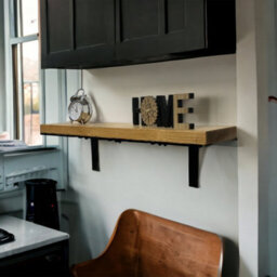MKGT Rustic Shelf For Wall Shelving With Brackets 4.5Cm Thick Set Of Kitchen Office Room Deco (Rustic Pine, 90Cm) - thumbnail 6