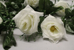 Best Artificial 7Ft Ivory White Silk Rose Garland Decoration - Perfect From Home, Office Or Events - thumbnail 3