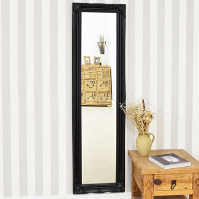 Mirroroutlet Hamilton Black Shabby Chic Design Full Length Mirror 167 X 45Cm