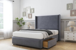"Comfort Ayla Steel Plush Divan Bed Set 2 Drawers Foot-End - 54"" Wingback & 12"" Footboard 4'6 Double" - thumbnail 2