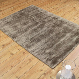Brown Viscose Easy To Clean Plain Handmade , Luxurious , Modern Rug For Living Room, Bedroom - 160Cm X 230Cm - thumbnail 4