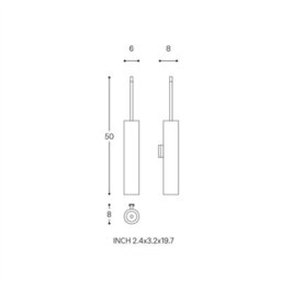 Cosmic Toilet Brush & Holder, Chrome, Micra Collection - thumbnail 3