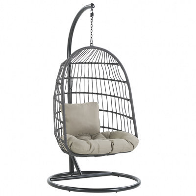 Beliani Hanging Chair With Stand Allera Metal Black - image 1