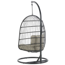 Beliani Hanging Chair With Stand Allera Metal Black - thumbnail 7
